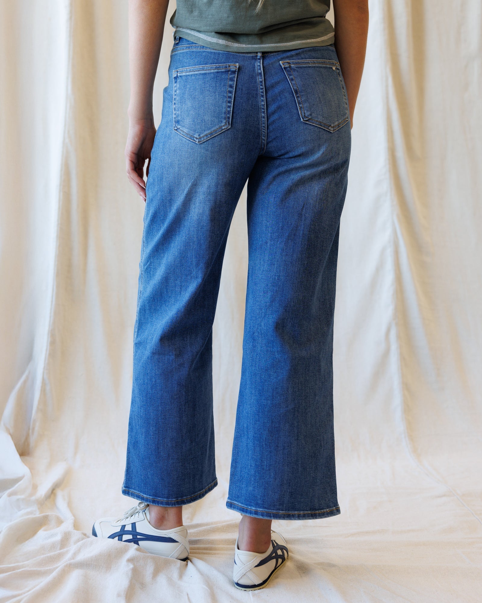 High Rise Seamed Wide Leg Ankle
