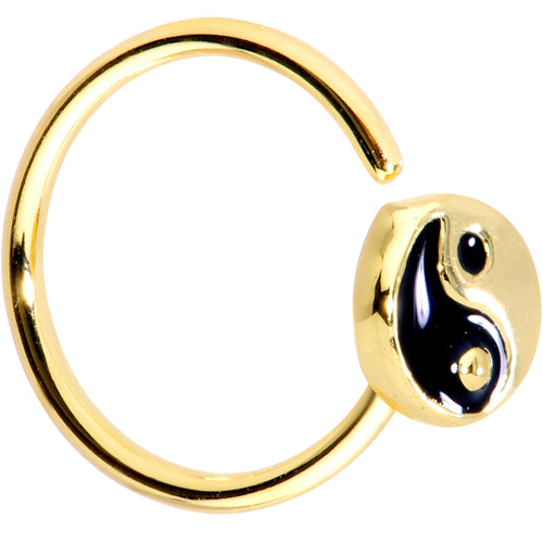 20G 5/16 Gold Tone Yin Yang Seamless Circular Ring